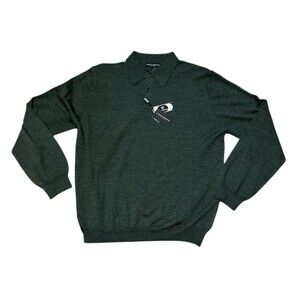 Ponte Vecchio Mens M Casual Pullover Wool Sweater Long Sleeve Green Italy NWT